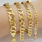 Real 10k Gold Cuban Curb Link ID Bracelet 5mm-10mm 8-8.5" Inches 10kt Name Plate