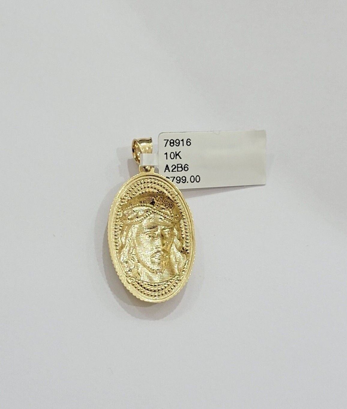 10k Gold Rope Chain Jesus Head Charm Pendant Set 22" Inch 3mm Necklace REAL SALE
