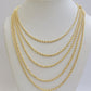 Real 18k Yellow Gold Rope chain necklace 2mm 16-24 Inch Men women SOLID HEAVY