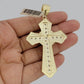 10k Yellow Gold Franco Chain Necklace Jesus Cross Charm Pendant 5mm 20-26 Inches