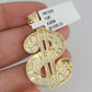 10k Gold Chain Dollar Pendant Set Miami Cuban Necklace 4mm 18"-26" Charm