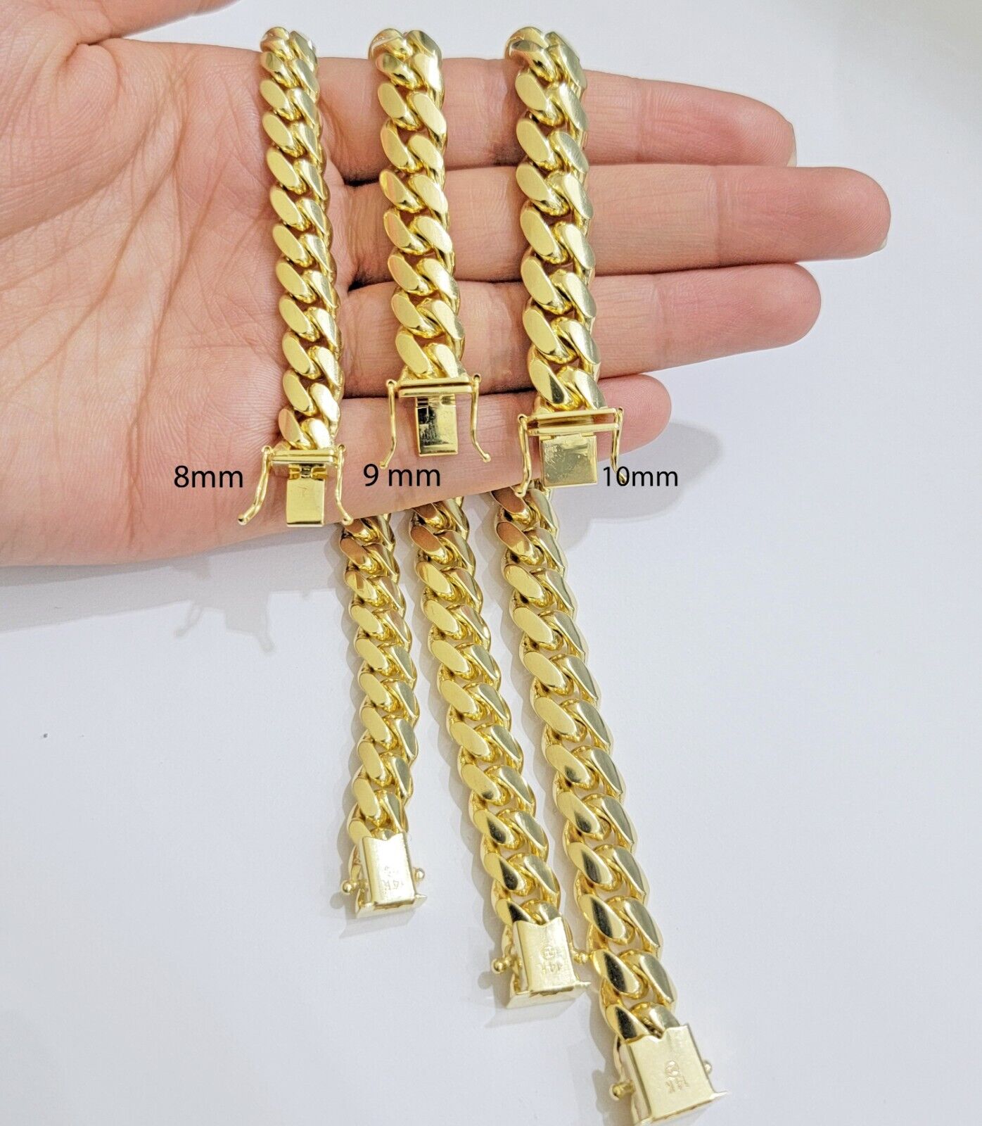 Real 14k Gold Bracelet Solid Miami Cuban Link 8mm 9mm 10mm 7.5