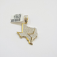 10k Yellow Gold Diamond Texas Map Charm 0.80CT Real 10Kt Pendant Natural Genuine