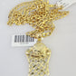 10k Gold Chain Necklace Basket Ball Pendant Set Cuban Curb 5mm 20"-28" Charm