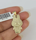 10k Cartoon Monster Charm Pendant Men Women 10kt Real Yellow Gold