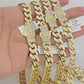 Real 10k Gold chain Cuban Link Monaco necklace 9mm 16-30 Inches CZ Box Lock 10KT