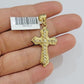 10kt Gold Milano Rope Chain Jesus Cross Charm Pendant Set 18-24'' Inch Necklace