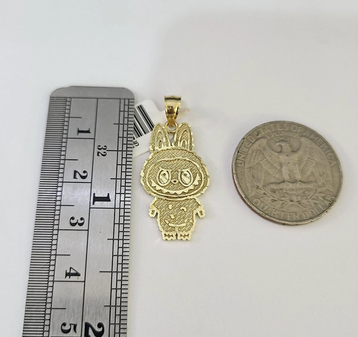 10k Cartoon Monster Charm Pendant Men Women 10kt Real Yellow Gold