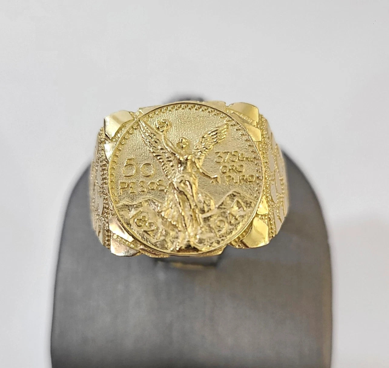 10k 50 Pesos Coin Centenario Ring Yellow Gold Men Women Real Genuine