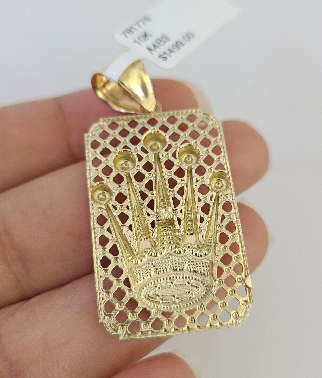 10k Crown Charm Pendant Mens Womens REAL 10Kt Yellow Gold Genuine