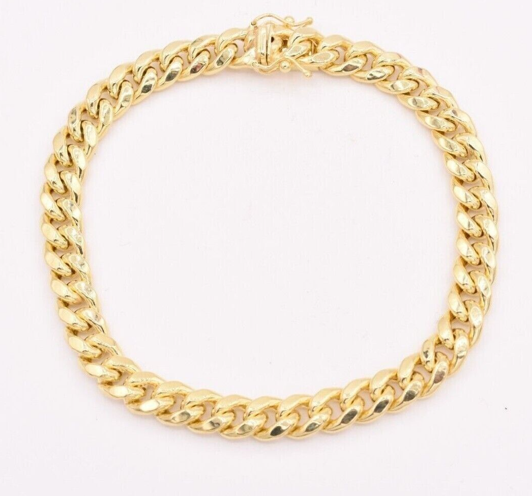 14k Bracelet Miami Cuban Link 7mm 7.5