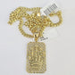 10k Gold Chain Crown Pendant Set Miami Cuban link Necklace 5mm 20"-30" Charm