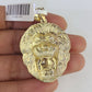 10k Gold Chain Roaring Lion Pendant Set Miami Cuban link Necklace 5mm 20"-30"