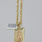 10kt Yellow Gold Rope Chain Virgin Mary Charm Pendant 18-28 Inches Necklace SALE