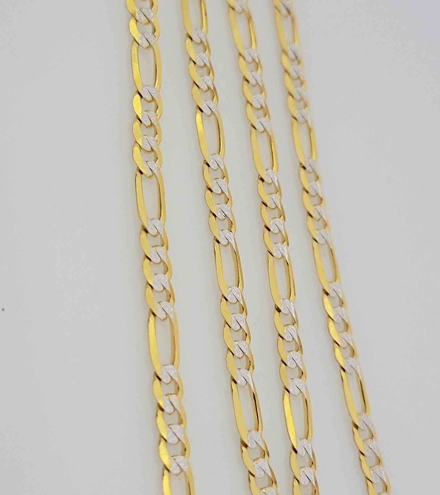 Real 10k Solid Gold Chain Figaro Link Necklace 5.5mm Men Women 18-30 Inches 10kt