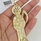 10k Saint Reaper Charm Pendant Mens REAL 10Kt Santa Muerte Yellow Gold