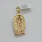 Diamond Virgin Mary Charm Pendant 10k Yellow Rose Gold Natural Diamond REAL SALE