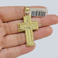 10k Yellow Gold Rope Chain Last Supper Cross Charm Pendant 18-28'' Inch Necklace