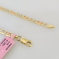 14k Gold Solid Valentino Necklace 24" Chain Trio-Gold 4mm Womens 14Kt Brand New