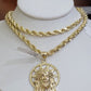 10kt Gold Rope Chain Jesus Head Charm Pendant Set 18-30'' Inch 5mm Necklace SALE