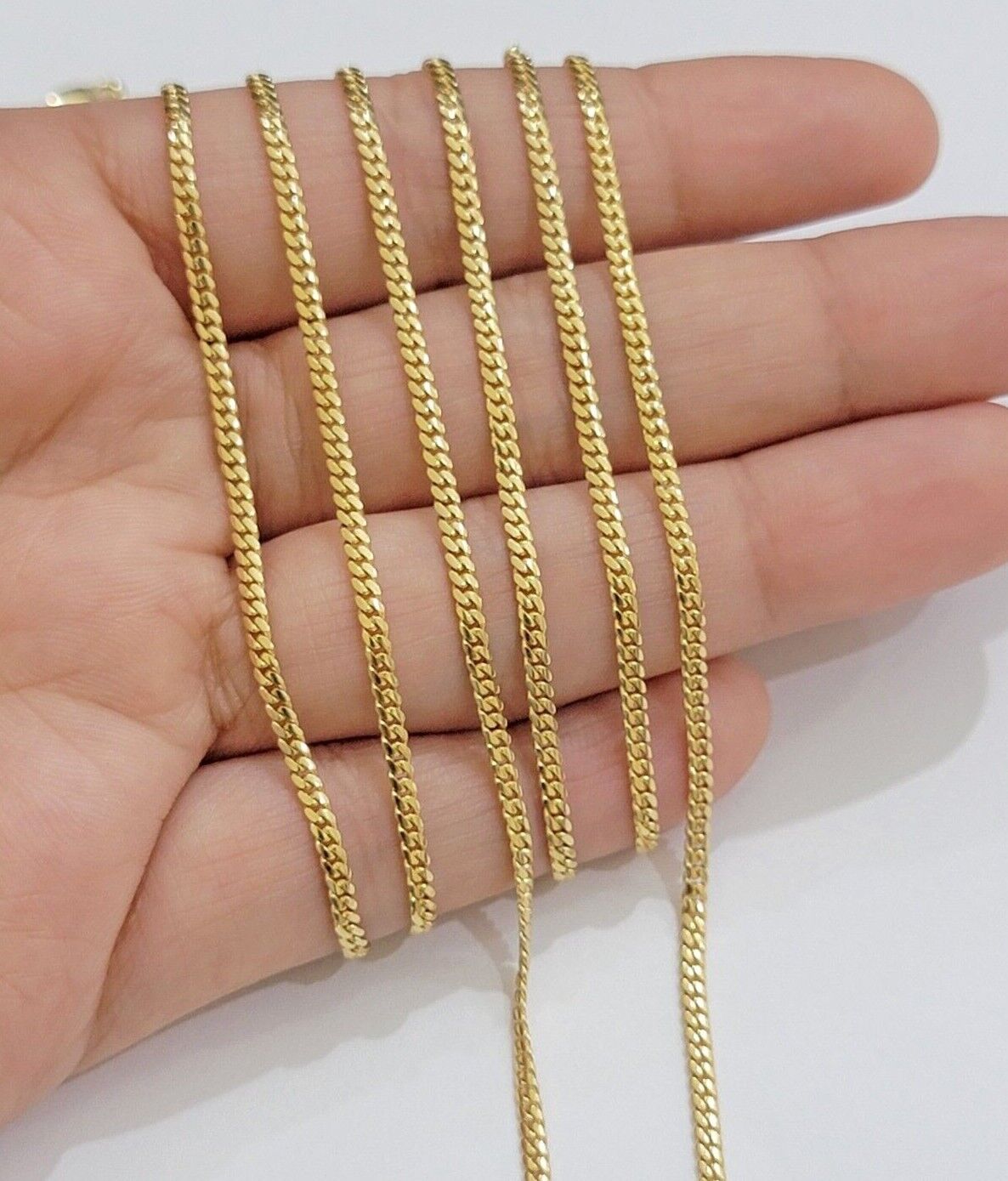 Real 18kt Yellow Gold Miami Cuban Chain Necklace 3mm 20'' Inches Men Women SOLID