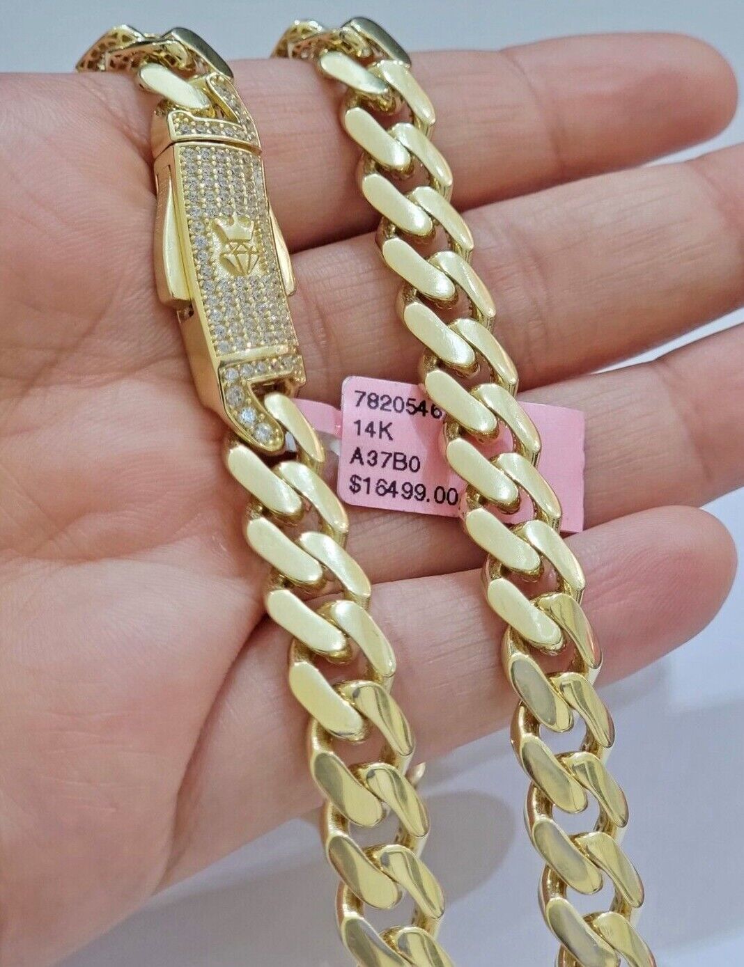 Real 14k Yellow Gold Monaco Chain Necklace 20" 22'' 24'' 26" Inch 9mm 14kt SALE