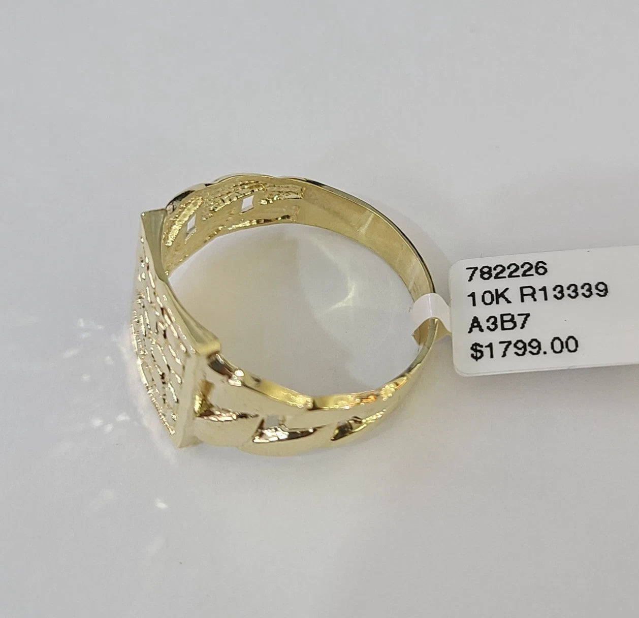 10k Nugget Ring Cuban Yellow Gold Women Men Real Genuine 10Kt