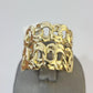 10k Cuban Link Ring Yellow Gold Women Men Real Genuine