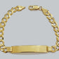 Real 10k Gold Cuban Curb Link ID Bracelet 5mm-10mm 8-8.5" Inches 10kt Name Plate