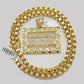 10k Real Gold Box Byzantine Necklace Last Supper Charm Pendant Chain 6mm 24 Inch