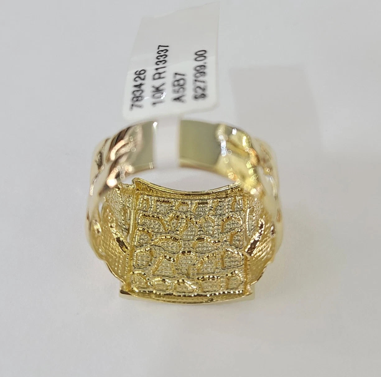 10k Nugget Ring Yellow Gold Women Men Real Genuine 10Kt