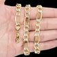 Real 10k Gold Chain Figaro Link Necklace 3.5mm-9mm, Men Women 18"-30" Inch, 10kt