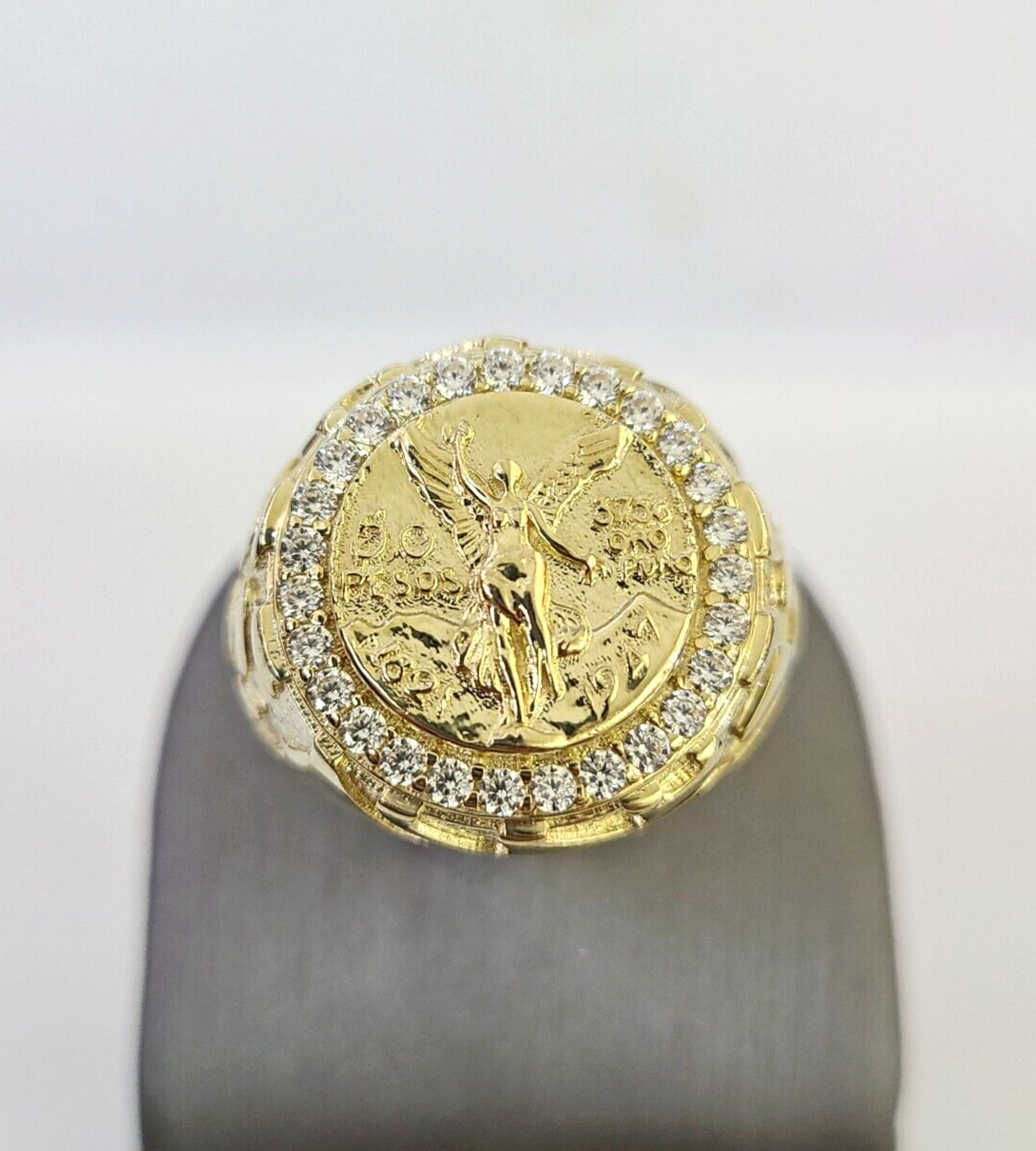 10k Men's Centenario Ring 50 Pesos 1947 Mexico 10kt Yellow Gold Casual Regular