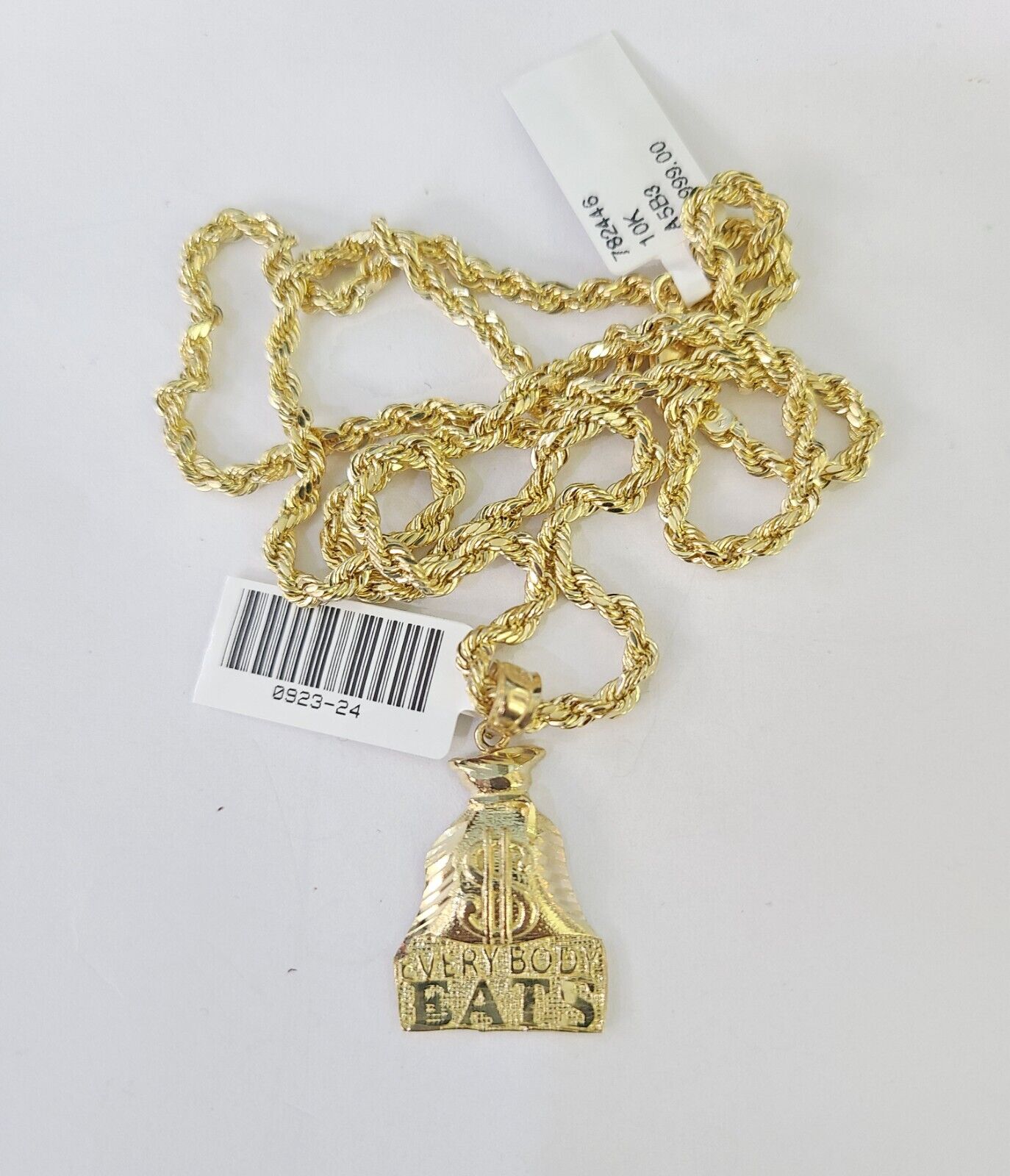 Everybody Eats Pendant with outlet Rope Chain