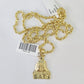 10kt Yellow Gold Rope Chain Everybody Eats Charm Pendant 18-28 Inch Necklace 3mm