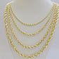 Real 14k Yellow Gold Rope Chain Necklace 2.5mm 3mm 4mm 5mm 18-26 Inch Men Women