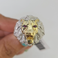 Real 10k Diamond Ring Roaring Lion Men 10kt Yellow Gold Casual Ring Size 6 7 8 9 10 11 & 12