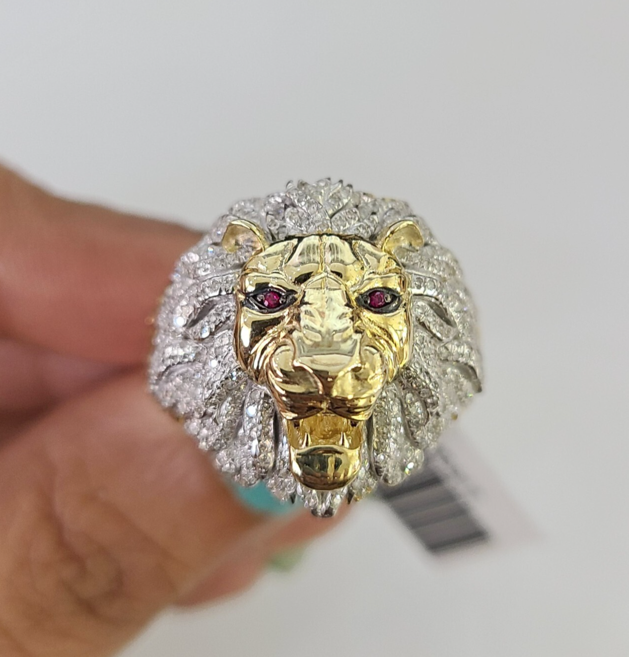 Real 10k Diamond Ring Roaring Lion Men 10kt Yellow Gold Casual Ring Size 6 7 8 9 10 11 & 12