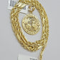 Real 10kt Gold Milano Rope Chain World Map Charm Pendant Set 18-24 Inch Necklace