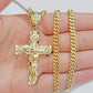 10k Yellow Gold Link Chain Pendant 5mm 18"-28" Miami Cuban Necklace Cross Charm