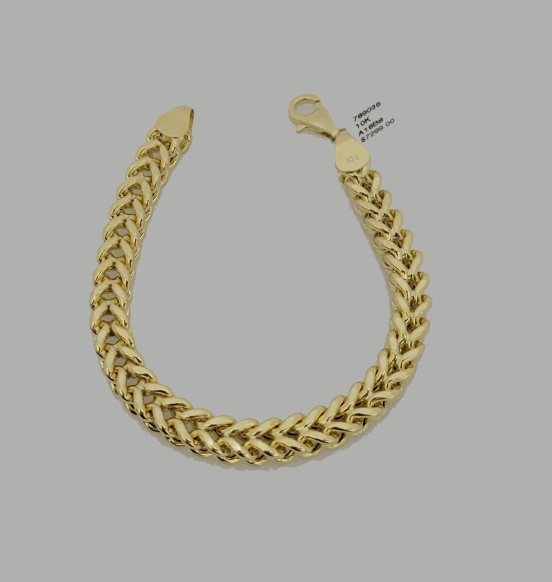 Real 10k Yellow Gold Franco Bracelet 8" Inches 8mm 10kt Men Women BRAND NEW SALE