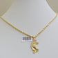 10k Gold Rope Chain Praying Hand Charm Pendant Set 22'' Inches 3mm Necklace REAL
