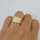 10k Nugget Ring Cuban Yellow Gold Women Men Real Genuine 10Kt