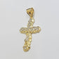 Real 10k Gold Cross Charm Pendant Chain SET 18-26" Miami Cuban Link Necklace Men