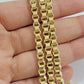 Real 10k Gold Box Byzantine Chain Necklace 20"-28" Inch 4mm 5mm 6mm 7mm 10kt Men