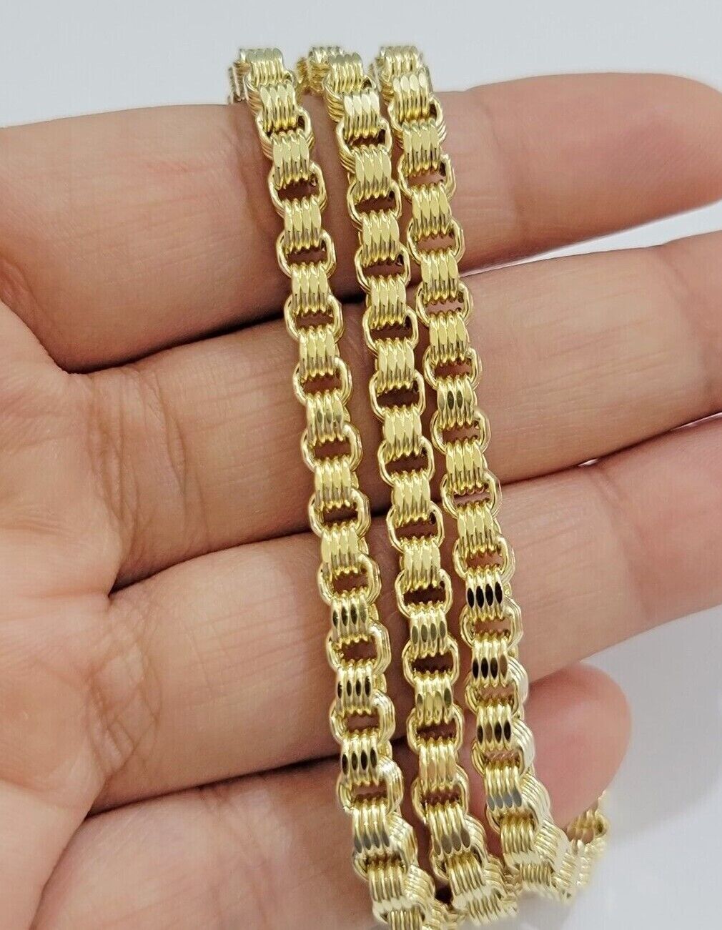 Real 10k Gold Box Byzantine Chain Necklace 20"-28" Inch 4mm 5mm 6mm 7mm 10kt Men