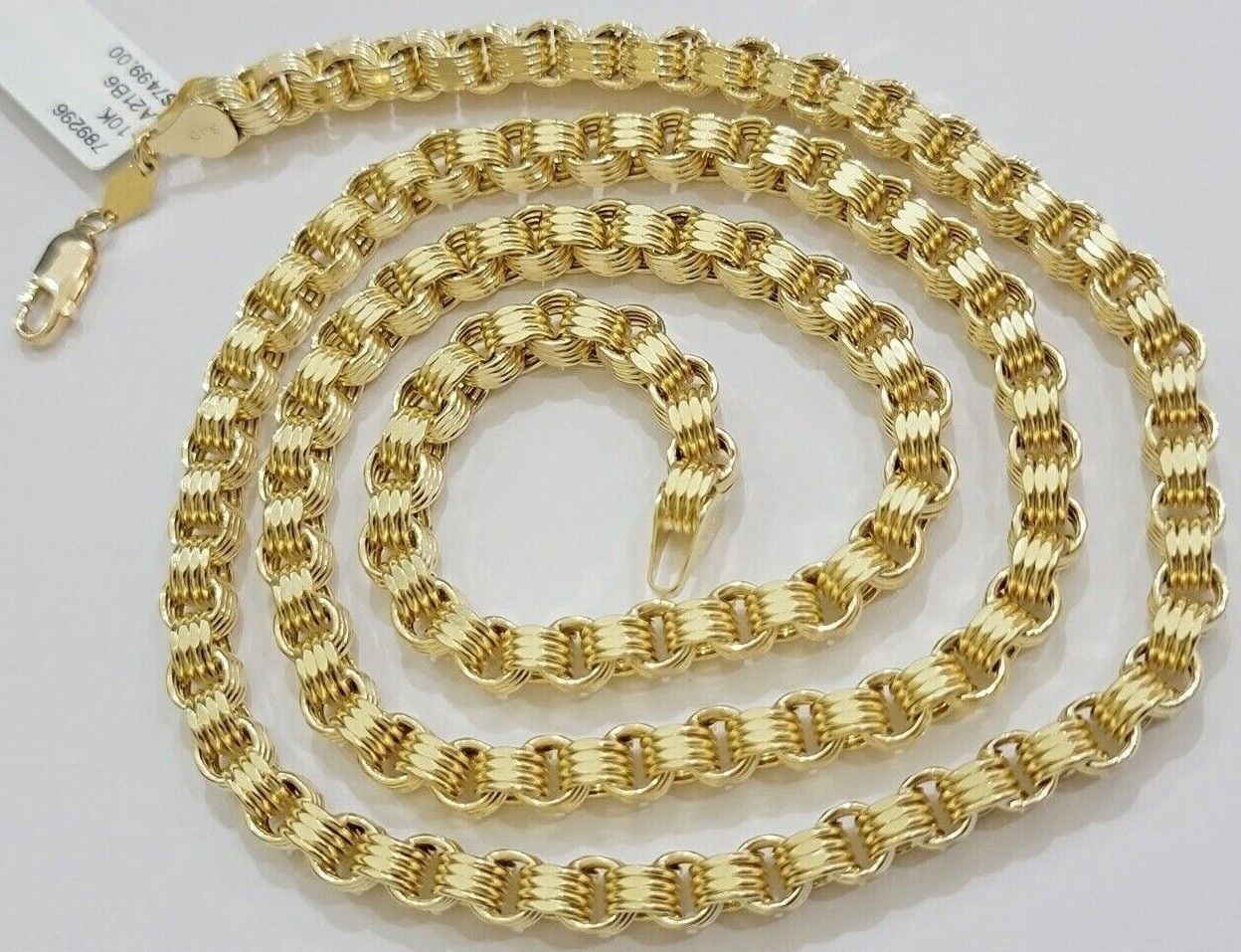 Real 10k Gold Box Byzantine Chain Necklace 20"-28" Inch 4mm 5mm 6mm 7mm 10kt Men