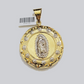 Real 10k Yellow Gold Jesus Virgin Mary Charm Pendant Two-Tone For 10kt Chain NEW