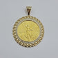 10k Gold Mexican Centenario Copy Coin Charm 50 Pesos Bezel 10kt Pendant Replica