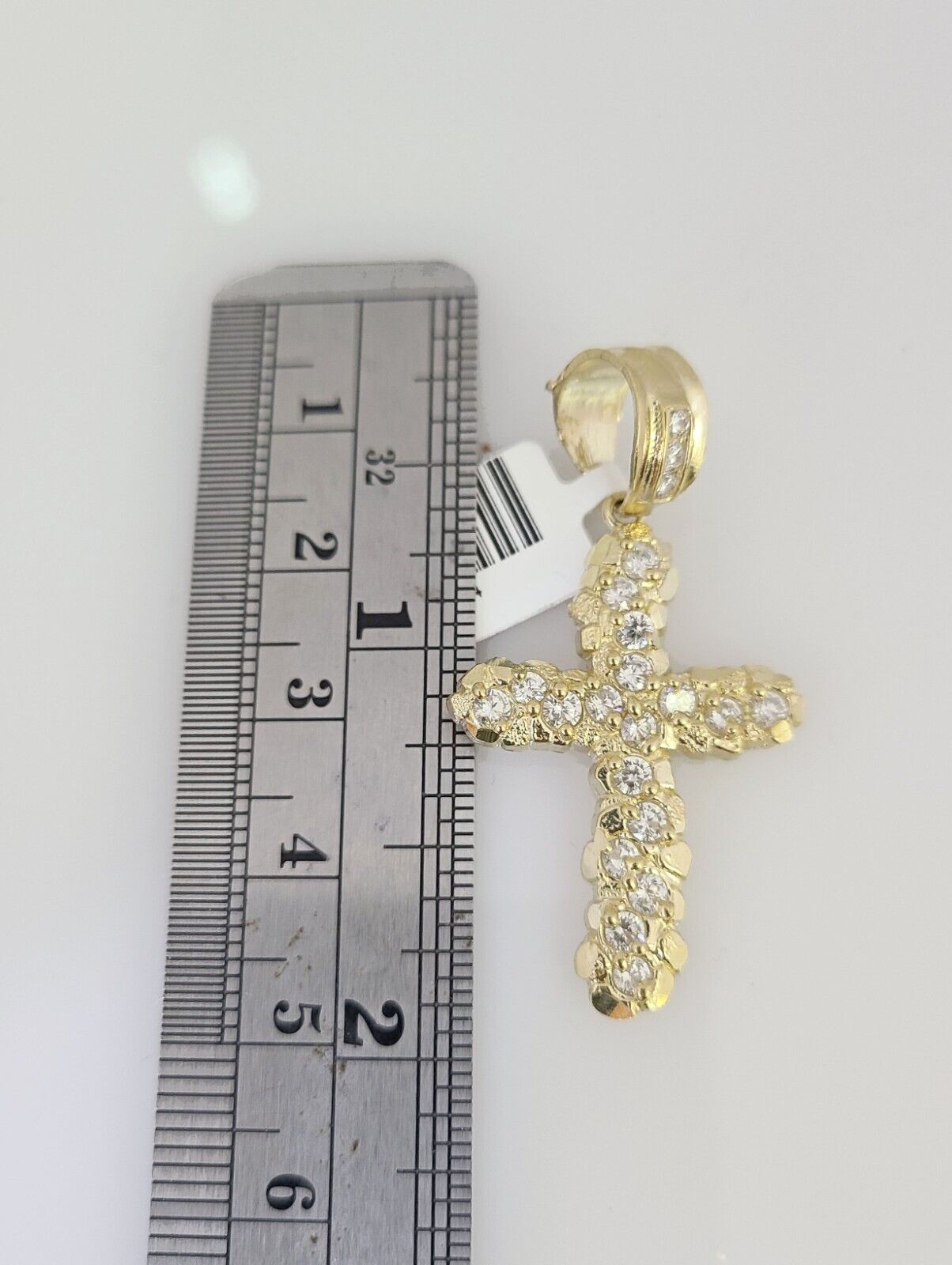 10k Gold Chain Jesus Cross Pendant Set Miami Cuban Necklace 4mm 18"-26" Charm